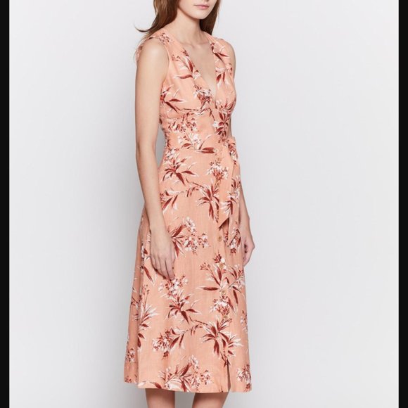Joie Dresses & Skirts - Joie Ethelda Floral Waist Tie Linen Dress S